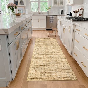 GAOMON Area Rug Modern Faux Linen Texture Area Rug Abstract Accent Carpet Non-Slip Low-Pile Rugs for Living Room - 1 of 4