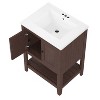 NicBex 24"Modern Bathroom Vanity with Top Ceramic Sink Combo,Solid Wood Frame&3 Shelves,Freestanding Basin Vanity Cabinet,4"Pre-drilled Faucet - 3 of 4
