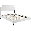 Modway Corene Full Vinyl Platform Bed with Round Splayed Legs - White - 3 of 4