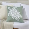 Mina Victory Towel Embroidered Sea Turtle 18" x 18" Indoor Outdoor Throw Pillow - image 3 of 4