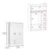 SEVOBAL Armoires with Double Doors Hanging Rod Two Drawers and Adjustable Shelves for Bedroom and Closet Storage, White, 47.2"*20.2"*187.5" - 3 of 4