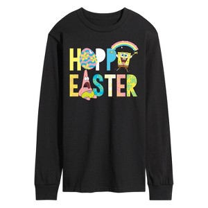 Men's - SpongeBob Squarepants - Hoppy Easter Icons Long Sleeve Graphic T-Shirt - 1 of 4