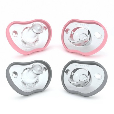 Nanobebe - 4Pk Black & Gray Flexy Active Baby Pacifiers 4/36M