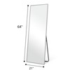 Wooakway Black/Gold/Silver Metal Full Length Mirror Accent Wall Mirror Freestand Mirror with Bracket - 3 of 4