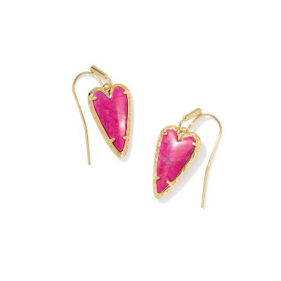 Kendra Scott Valentine's Day Aria Drop Earrings - Fuchsia Variegated Magnesite