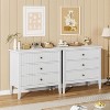 Fluted 3 Drawer Dresser, Wide Dresser Nightstand, Modern Wood Chest of Drawers, Large Painted Storage Cabinet for Closet, Hallway, Entryway, Bedroom - 3 of 4