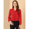 INSPIRE CHIC Women's Long Sleeve Pleated Tie Neck Office Blouses - 3 of 4