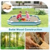 Safstar Outdoor Wooden Sandbox w/ Animal Patterns Seats Backyard Bottomless Sandpit - 4 of 4