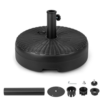 Tangkula Fillable Umbrella Base Stand, Water & Sand Filled Heavy-Duty Patio Umbrella Holder 18” Outdoor Weighted Umbrella Base