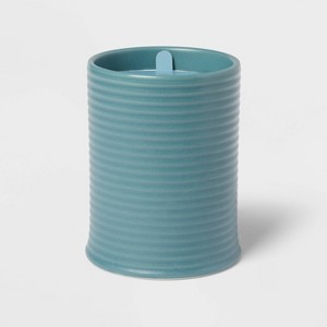 14oz Ceramic Ribbed Jar Candle Jade Waters - Threshold™ - 1 of 4