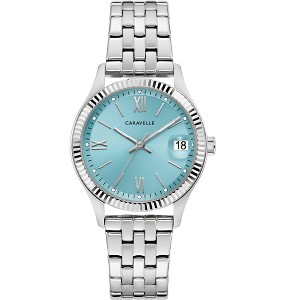 Caravelle by Bulova Ladies' Dress 3 Hand Quartz Leather Strap Watch, Stainless Steel, 28mm - 1 of 4