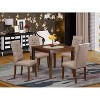 HomeStock 5-Pc Mahogany Finish Solid Wood Top - Rectangular Dining Room Set with High Back - Seats 4 - 2 of 4
