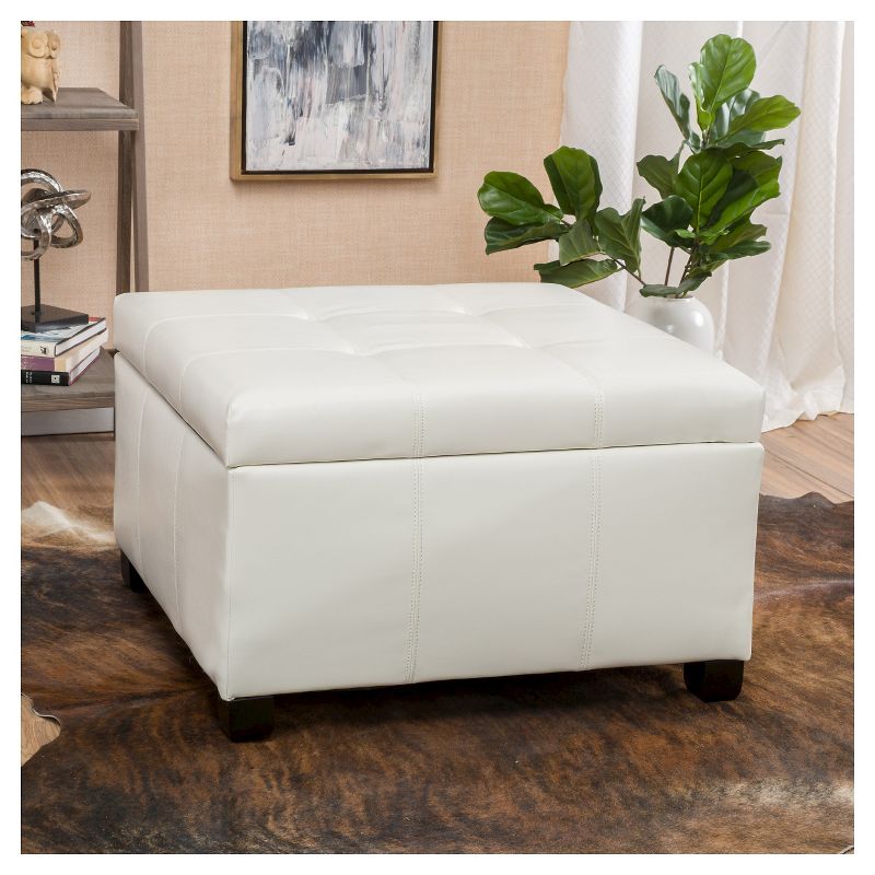 Cortez Faux Leather Storage Ottoman - Christopher Knight Home, 4 of 8