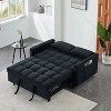 ORRD Modern Velvet Loveseat Futon Sofa Bed, 3-in-1 Convertible Sleeper with Reclining Backrest & Toss Pillows, Small Space Sofa for Living Room - 3 of 4