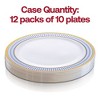 Smarty Had A Party 7.5" White w/ Blue and Gold Chord Rim Plastic Salad Plates - 120 pcs - 4 of 4