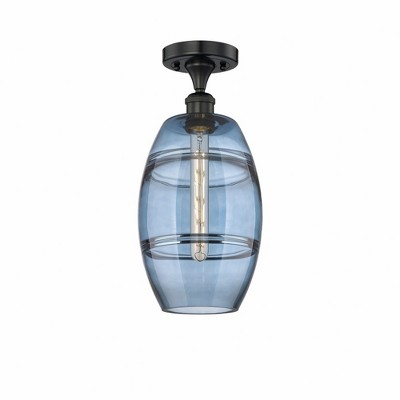 Vaz - 1 Light Semi-Flush Mount In Industrial Style-10 Inches Tall and 8 Inches Wide