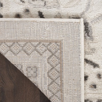 Ivory Mocha Traditional Floral 5'3" x 7'3" Area Rug