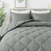 Hyleory Cozy Twin Size 3-Piece Bedding Set with Down Alternative Comforter and Pillowcases-T-Lgray - 3 of 4