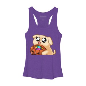 Women's Design By Humans Halloween Candy Pup By Puppers Racerback Tank Top - 1 of 3