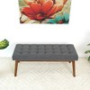 Ashcroft Furniture,Delilah Modern Bench (Fabric) - 2 of 4