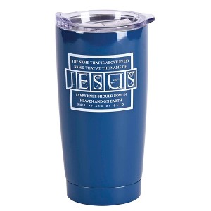 Dicksons SSTUMN-100 Blue 20 Ounces Stainless Steel Travel Tumbler Mug with Lid, Name Above Every Name - 1 of 4