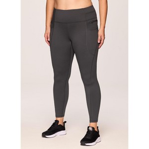 RBX Active Women's Fleece Lined Legging, Fitted Quick Drying Workout Running Hiking Pants with Zipper Pockets - 1 of 4