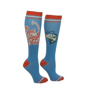 Eat Sleep Fish Funny Fishing Funny Compression Socks For Men - Crazy Dog Compression Socks - 1 of 4