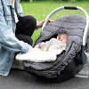 The Peanutshell Seasonal Car Seat Cover, Herringbone Print, Gray/Black - 2 of 4