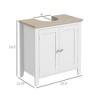 Bathroom Vanities, Pedestal Sink Cabinet with U-Shaped Cut-out and Adjustable Shelf - 3 of 4