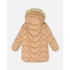 Deux par Deux Girl Long Wavy Quilt Puffy Winter Coat Chanterelle - 3 of 4