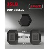 Coucheta 5-50 LB Adjustable Hex Dumbbell Set of 2, Rubber Encased with Anti-Roll Design & Textured Handle for Home Gym - 4 of 4