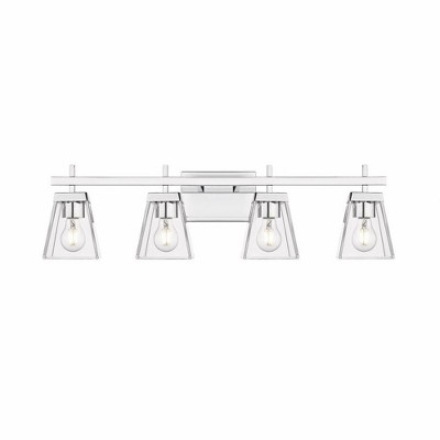 Lauren Chrome 4-Light Vanity with Clear Glass Shades