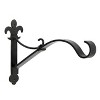 Wrought Iron Fleur De Lis Heavy Duty Wall Bracket Black Powder Coated Finish - Achla Designs - 4 of 4