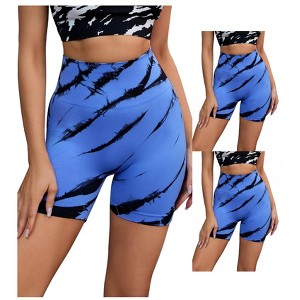 INSPIRE CHIC 3 Packs Women's Tie Dye High Waist Workout Running Fitness Thigh Slimmers Shapewear Shorts - 1 of 4