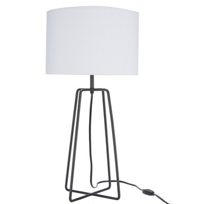 24" Modern Geometric Black Metal Table Lamp - Nourison