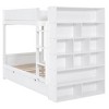 NicBex Twin over Twin Bunk Bed Wooden Bed Frame with 2 Drawers, Multi-level Storage, Ladder, Headboard and Guardrail, No Box Spring Required - 3 of 4