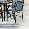 Tangkula Outdoor Counter Stools Set of 4 w/ Footrest & Armrests Metal Frame for Backyard - image 4 of 4