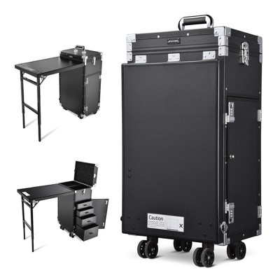 Byootique Rolling Makeup Train Case Nail Salon Cosmetic Organizer