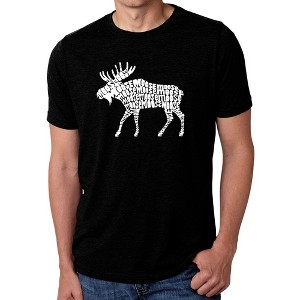 LA Pop Art Men's Premium Blend Word Art T-shirt - Moose - 1 of 4
