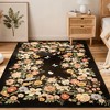 Washable Rug Vintage Floral Rug with Non Slip TPR Backing, Soft Non Shedding Foldable Floor Covering for Living Room Bedroom - 3 of 4