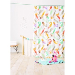 Mermaid Shower Curtain - Gray Marble - Pillowfort , Orange Green Gray