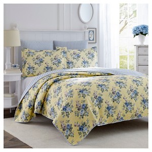 Linley Quilt And Sham Set Full/Queen Yellow - Laura Ashley