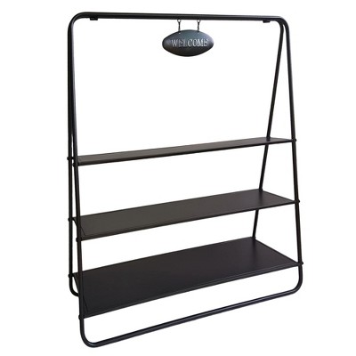 VIP Metal 31.5 in. Black Plant Display Rack 3 Tier