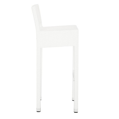 Landry White Wicker 38" Transitional Indoor/Outdoor Bar Stool