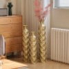 Infurnic Decorative Vases Vases Metal Vases Decorated, Set of 3 Gorgeous Home Decoration, for Living Room and Bedroom, Gold, 5.9"*5.9"*33.5 - 4 of 4