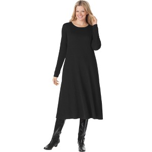 Woman Within Women's Plus Size Thermal Knit A-Line Dress - 1 of 4
