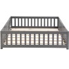 LOVMOR Montessori Floor Bed with Safety High Fence, Wood Kids Floor Beds Frame, Solid Wood Toddler Playhouse Bedframe - 4 of 4