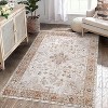 Washable Area Rug for Bedroom Vintage Low Pile Carpet Non-Slip Stain-Resistant No-Shedding Distressed Orange Dining Rugs - 3 of 4