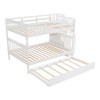 NicBex Full Size Bunk Bed Wooden Bed Frame with Twin Size Trundle, Storage Stairs and Full Length Guardrail, No Box Spring Required - 3 of 4