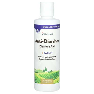 NaturVet Anti-Diarrhea, Diarrhea Aid + Kaolin, For Dogs & Cats, 8 fl oz (236 ml)